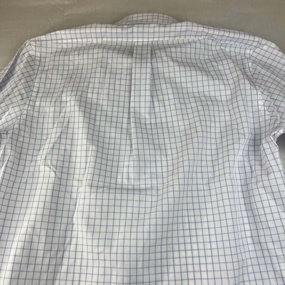 Brooks Brothers Regent Mens Size 17.5 32/33 White Purple Plaid Non Iron - Picture 4 of 11